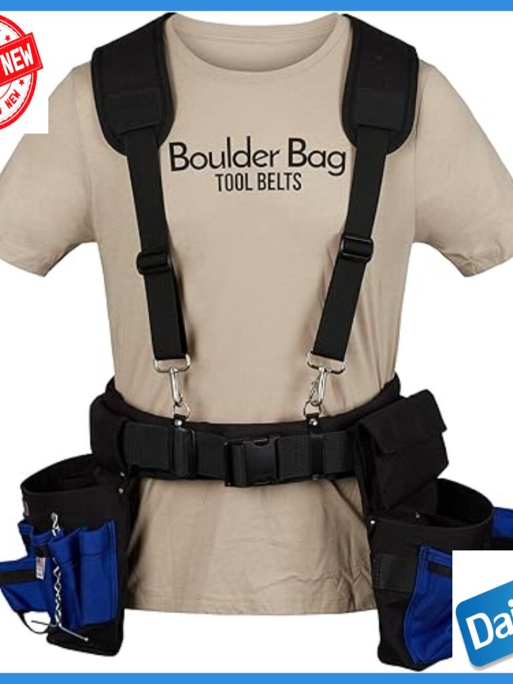 Padded Suspenders For Tool Belts, Adjustable Shoulder Pads, One Size